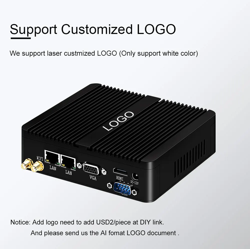 * com Wi-fi Bebepc Mini Fanless Intel Celeron J1900 N2830 Duplo Lan Windows 10 N2930 4 Núcleo Industrial Computador 2 Vga Htpc pc - Imagem 5