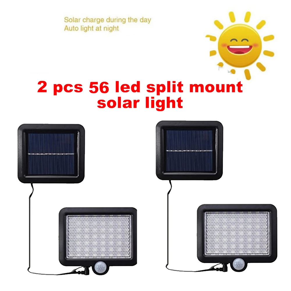 

2/4pcs Outdoor 100/56/30 LED Solar Light Waterproof Auto PIR Motion Sensor Solar Wall Light Adjustable Solar Lamp For Garden Lig