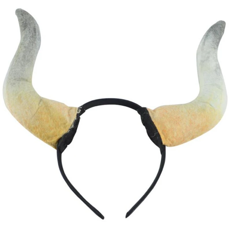 Women Men Boy Girls Big Devil Horn Headband Demon Cosplay Headwear 