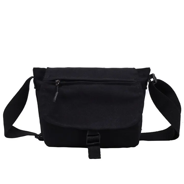 

Ougger Small Shoulder Bags Women Messenger Bags Summer Black Canvas Simple Literary Casual Postman Package for Shopping