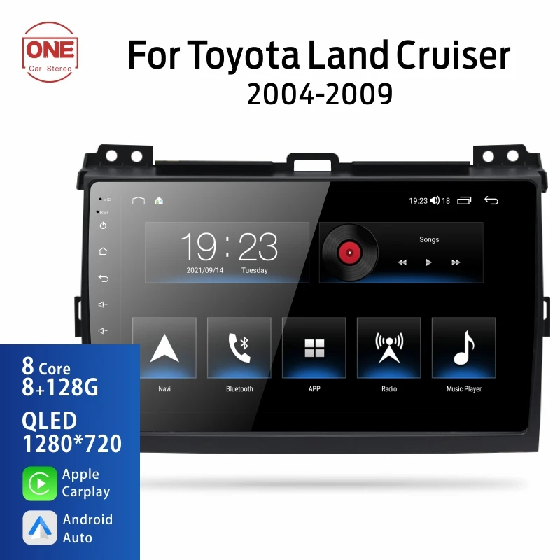 OneCarStereo для Toyota Land Cruiser Prado 120 2004 - 2009 Автомагнитола стерео Мультимедийный плеер Android