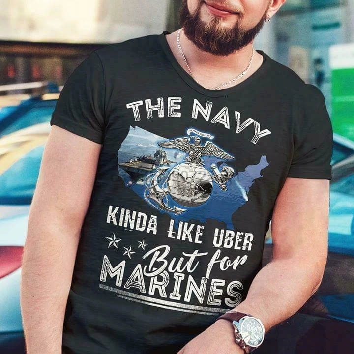 Темно-синяя как Uber но для морпехов Мужская футболка хлопок S-6XL | одежда