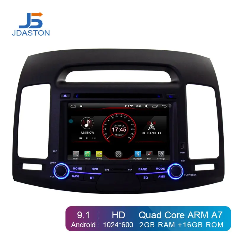 JDASTON 7 дюймов Android 10,0 автомобильный dvd-плеер для HYUNDAI ELANTRA 2007-2011 Мультимедиа gps навигация 2 Din автомагнитола аудио стерео