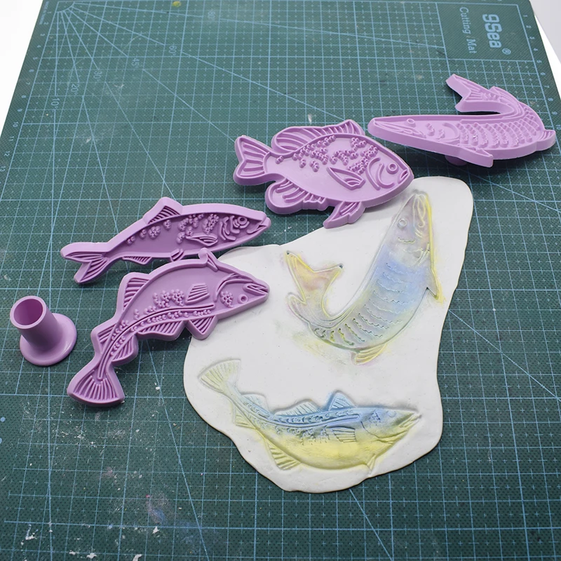 Polymer Clay Stamp Mandala snow butterfly flower Pattern Embossing Plastic Stamp DIY Pottery Texture Clay Tool