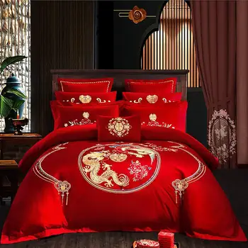 

2019 New Wedding Bedding Sets Series 100% Cotoon Duvet Cover Sets 4/6pcs Wedding Gifts
