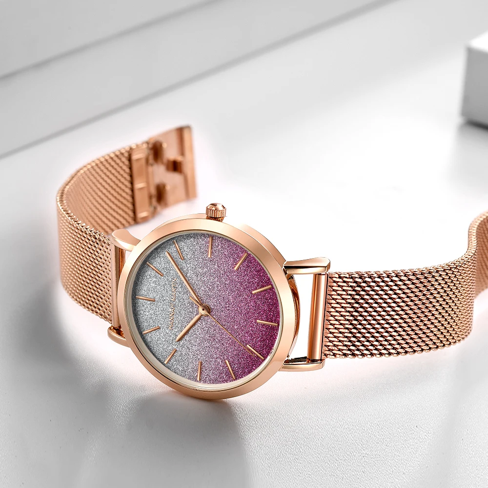 

2019 new light luxury Japanese movement waterproof color gradient watch for women