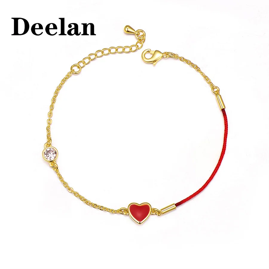 DEELAN Лидер продаж Модный романтичный браслет для женщин красная веревка цепи