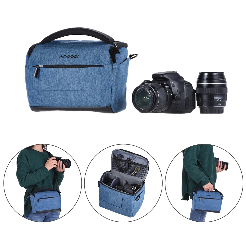 Andoer DSLR сумка для камеры модная полиэфирная Наплечная Сумка для фотоаппарата/чехол для камеры Canon Nikon sony FujiFilm Olympus DSLR камера s