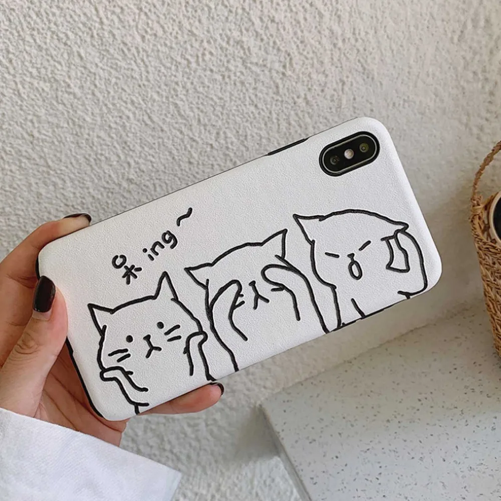 卡通蚕桑纹猫咪手机壳 6