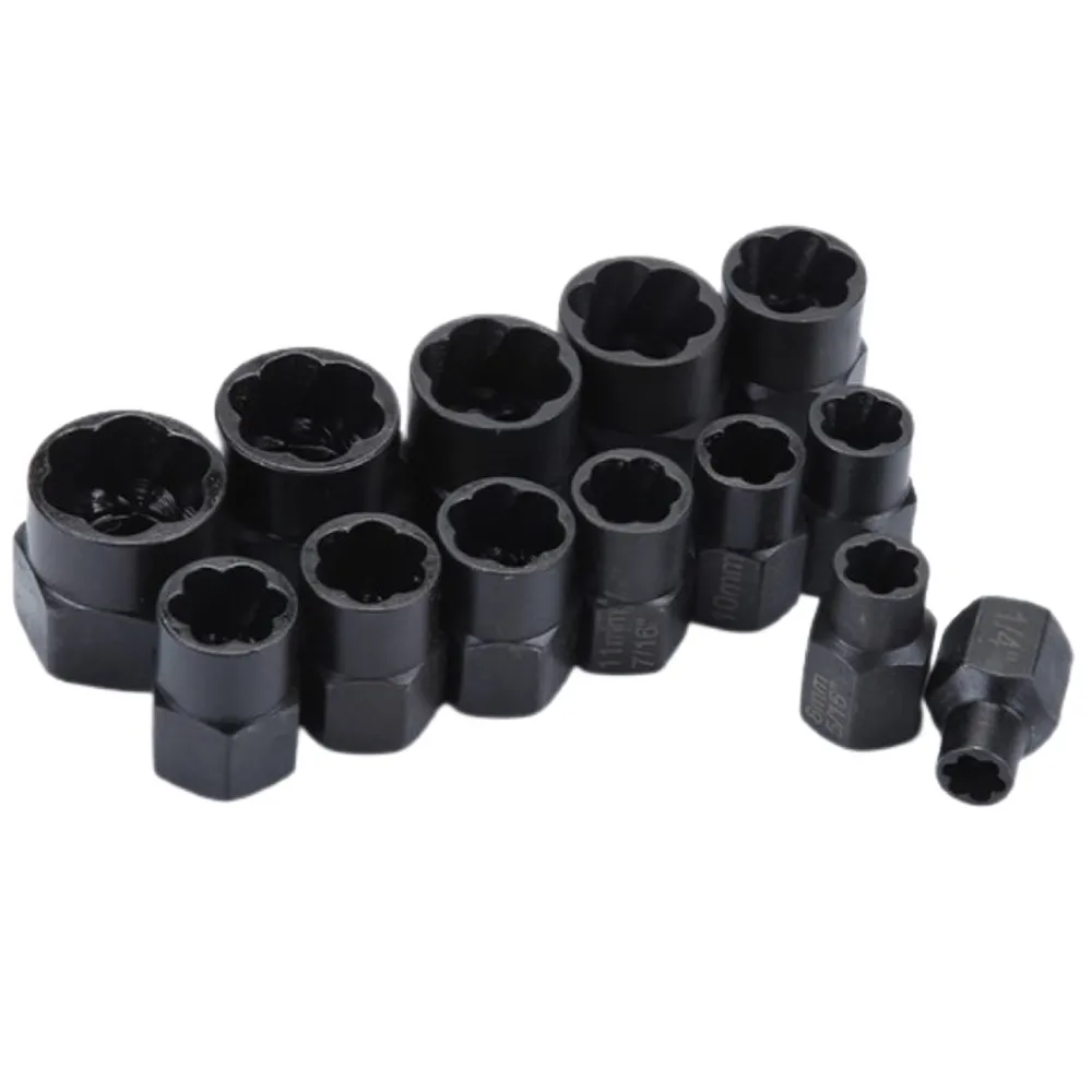 13pcs Bolt Nut Screw Remover Set Impact Damaged Stud Extractor Socket Tool Kit Removing Socket Wrench Accessories