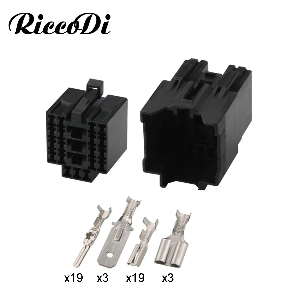 1-20Kits 22 Pin Way Женский Мужской автомобильный жгут проводов разъем черный DJ7221Y-2.2-6.3-11