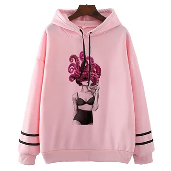 

Ocean Octopus Girl Women'S Unisex Hoodie Autumn Harajuku Cool Unisex Long Sleeve Hoodies Hip Hop Hoodies Women StreetWear Tops