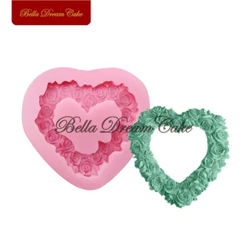 

Mini Roses Frame Silicone Mold Valentine's Day Fondant Cake Molds Cake Decorating Tools DIY Handmade Clay Soap Mould Bakeware