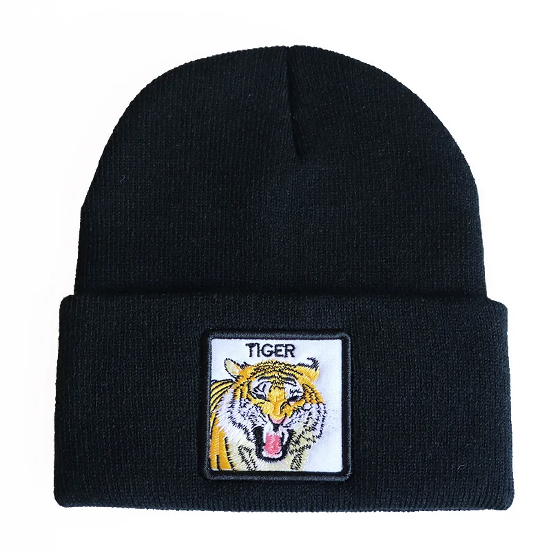 Animals Embroidery Beanie Winter Hat Cartoon Warm Cute Hat Casual Outdoor Dropshipping Scorpion Shark Tiger baggy beanie