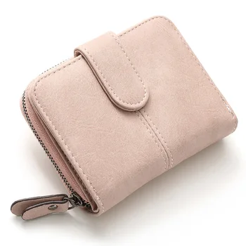 

AEQUEEN Women Nubuck Leather Wallets Short Purse Ladies Fashion Small Wallet Coin Purse Girls Card Holder Pouch Bag