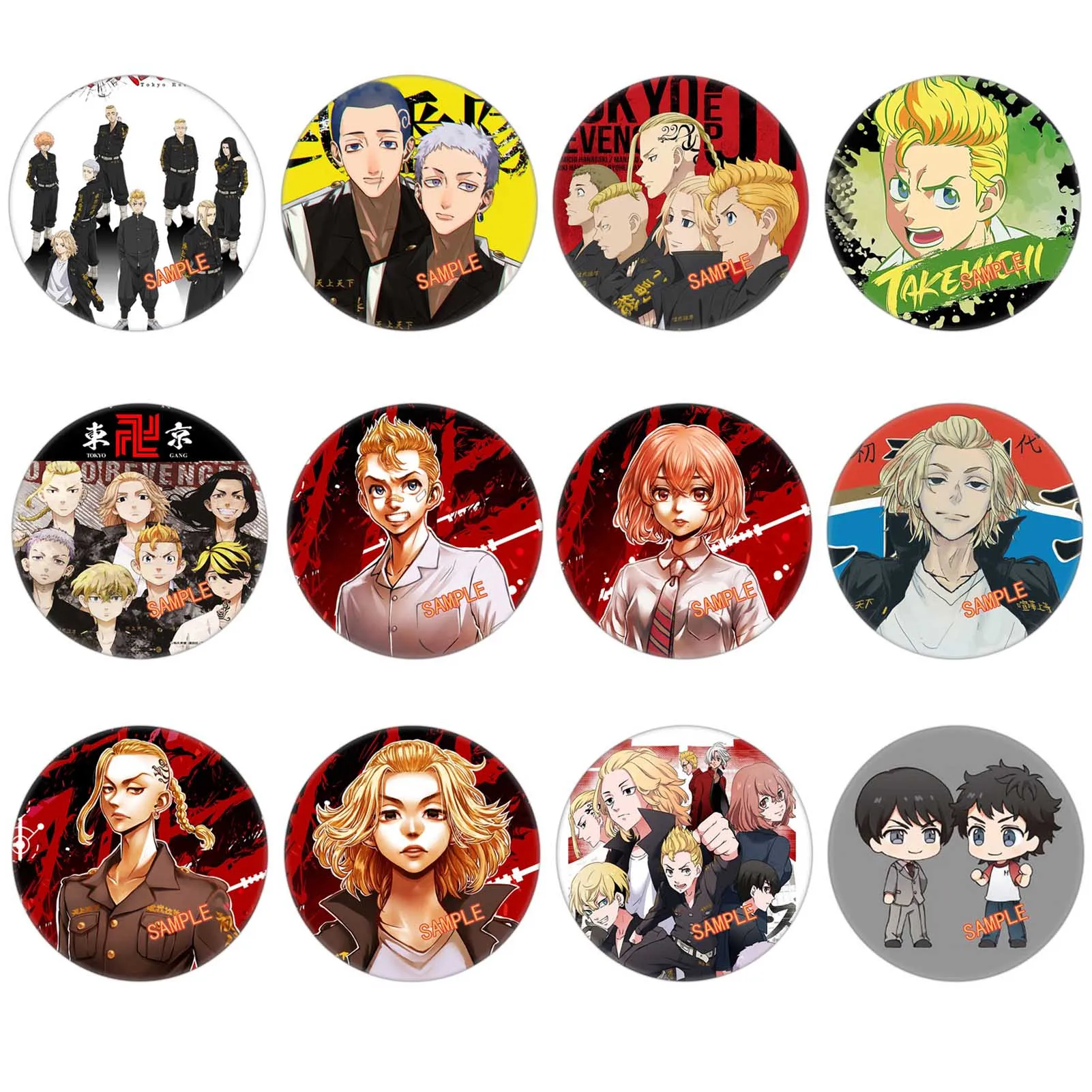 Anime Tokyo Revengers Brooch Cartton Metal Badge Pin Cosplay Accessories Buttons Collection Gift Props Decor Fans Collection