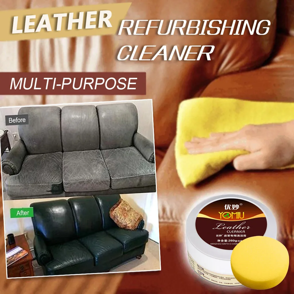 

Sofa Car Leather Cleaning Cream and Sponge Multifunctional Leather Refurbishing Home Cleaner Cleaning Cream Repair Tool Cream