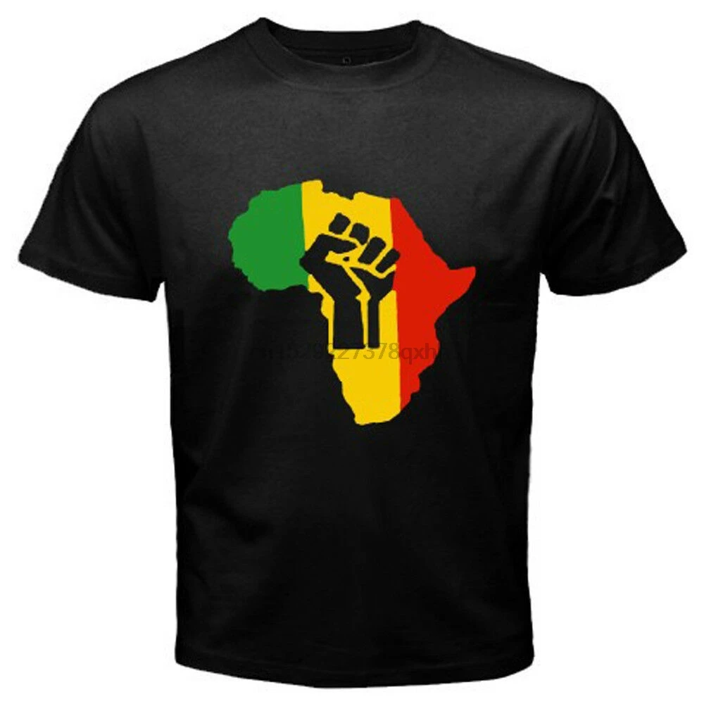 Новая Черная Мужская футболка с музыкальным логотипом AFRICA POWER Rasta Reggae размер от S