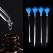 Hot Sale Clear Glass Experiment Medical Pipette With blue Rubber Cap Dropper Transfer Pipette Laboratory Supplies