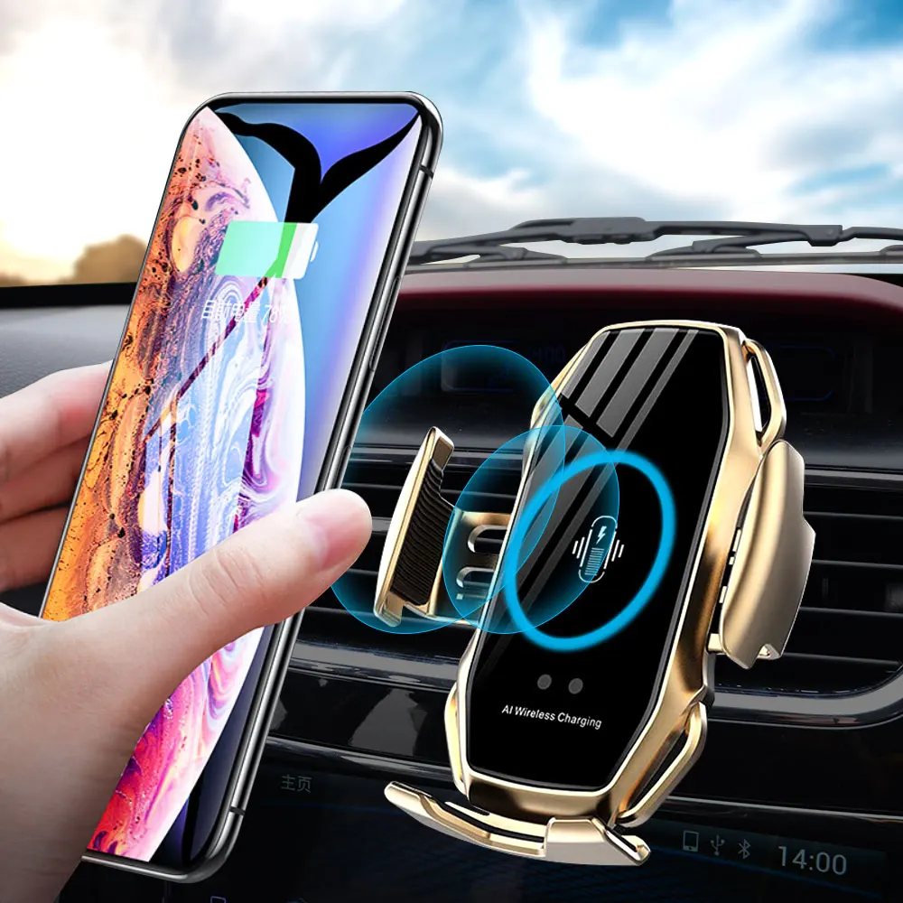 

Dual Intelligent Induction QI Wireless Charger Car For iPhone 11 Pro XR XS 10W Fast Charge Holder For Samusng S10 Huawei P30 Pro