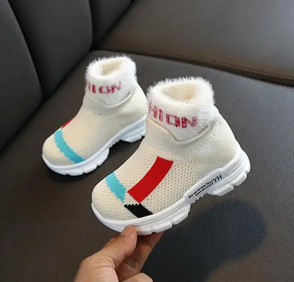 Fashion Children Casual Shoes Baby Boys Girls Martin Boots Kids Running Shoes Kids Brand Sport Shoes Child Plush Warm Snow Boots
