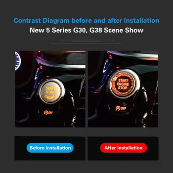 

1pcs Start Stop Engine Button One-Key Switch Cover Durable For BMW X3 X4 X5 X6