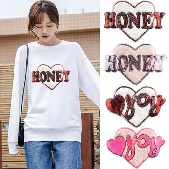 

large embroidery big patch letter love heart cartoon patches for bag badges applique patches for clothing GU-968