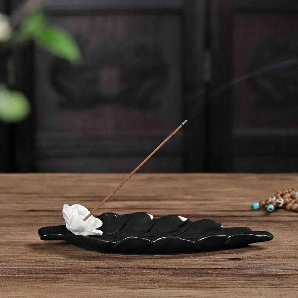 Керамическая белая горелка ладана лотоса домашний декор подставка для ароматических палочек буддийские благовония для ароматерапии курильница использование в офисе Teaho