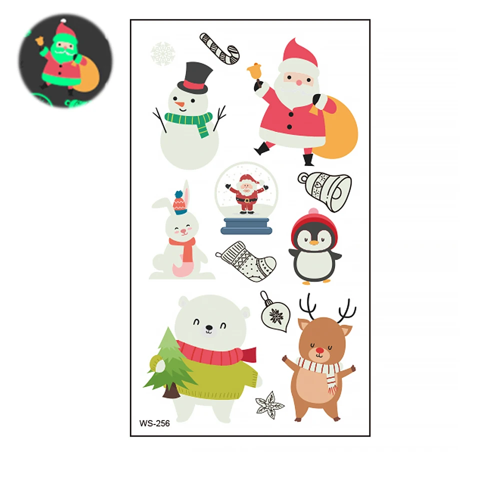 Merry Christmas Санта Клаус DIY стикер s для окон декоративная наклейка на холодильник на стену светится в темноте Рождественская наклейка s - Цвет: A4
