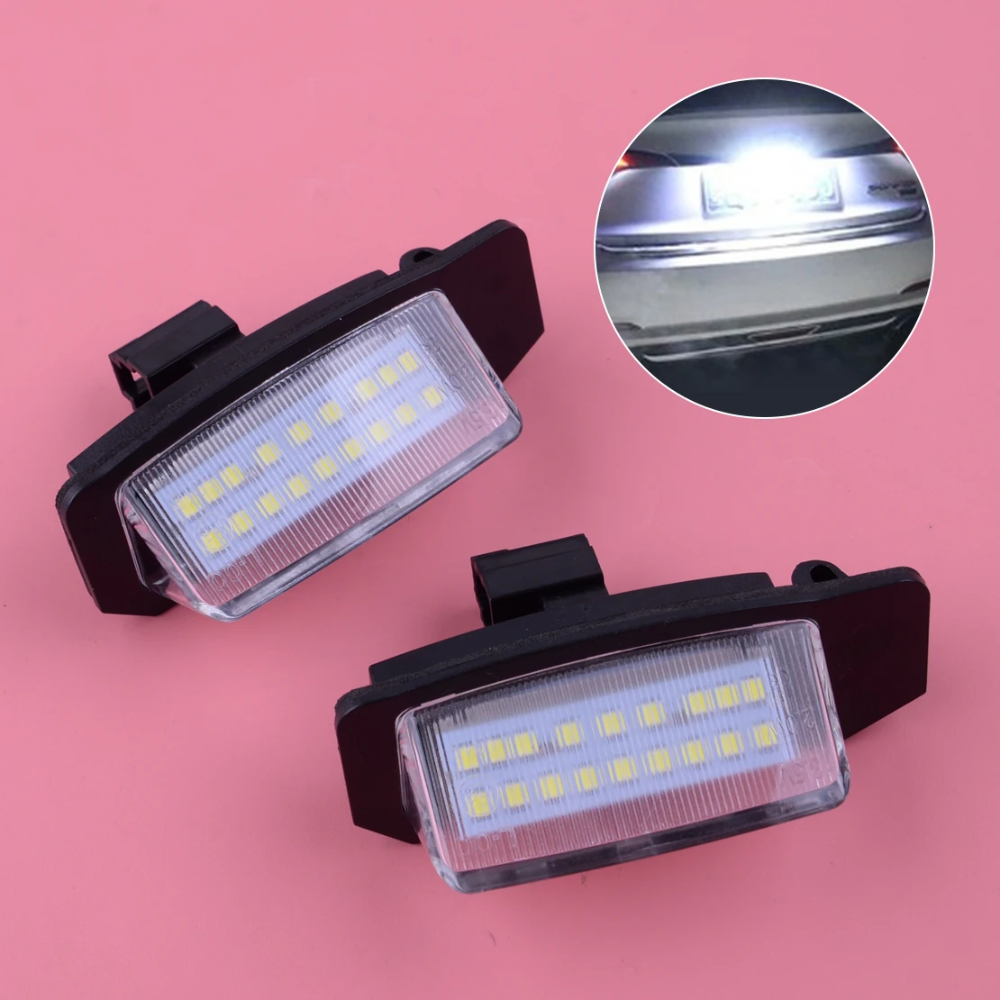 DWCX 2Pin 12V 18-светодиодный номерной знак света задние лампы в сборе Пластик правая передняя фара противотуманная фара для Mitsubishi Outlander Lancer Sportback Outlander