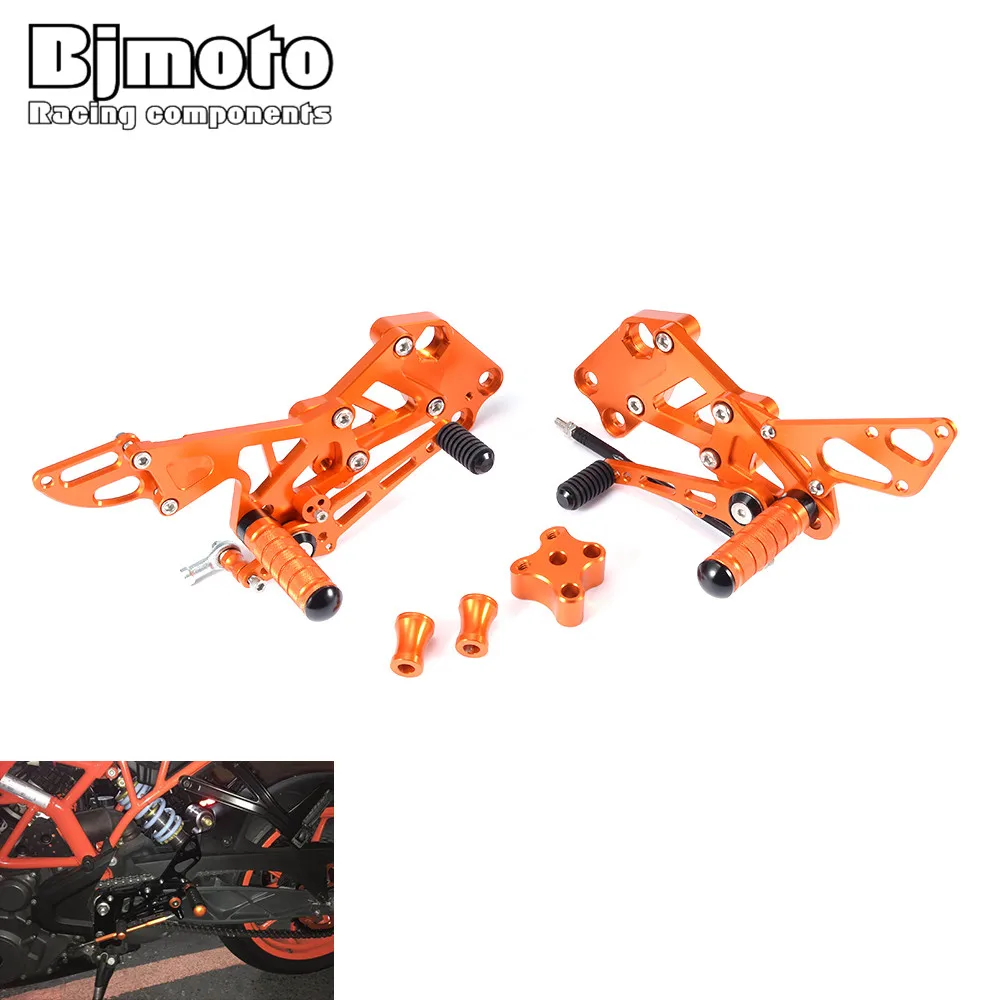 BJMOTO RC 125/200/390 Motorcycle CNC Adjustable Rear Set Rearsets Footrest Foot Rest For RC125 RC200 RC390 2014-2019 | Автомобили и