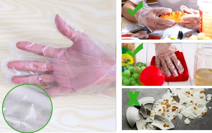 Пластиковые перчатки одноразовые перчатки для ресторана, кухни, барбекю, экологически чистые перчатки для еды, оптовые перчатки для фруктов и овощей