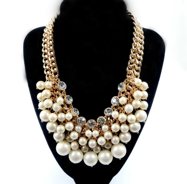 

2019 New Fashion Necklace Jewelry Multilayer Pearl Female Short Necklace Crystal Alloy Imitation Pearl Trend Necklace Jewelry