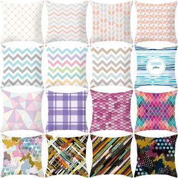 

Pillow Cover Cushion Geometric Stripe Digital Printing Pillowcloth Decoration for Home Car Bed Sofa Living Room