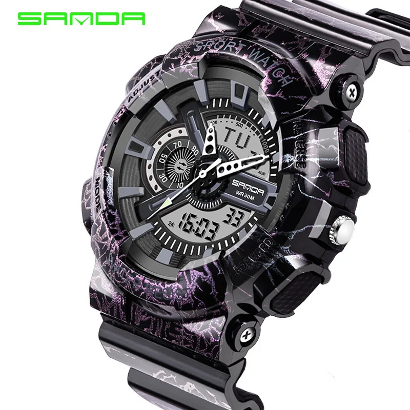 

SANDA 2019 Fashion Men Sport Watches Brand Waterproof Digital luminous Climbing Outdoor Multifunction Watches relogio mens
