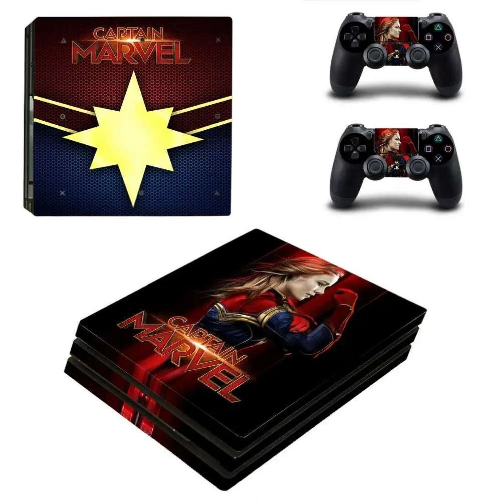 YSP4P-3111 PS4 Pro Марвел Капитан стикер s PS 4 Play станция 4 Pro Кожа Стикеры для playstation 4 Pro консоль и контроллер - Цвет: YSP4P-3111