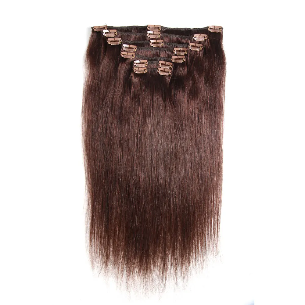 Бразильские прямые волосы на заколке для наращивания 7 шт./компл. 120 г пряди волос