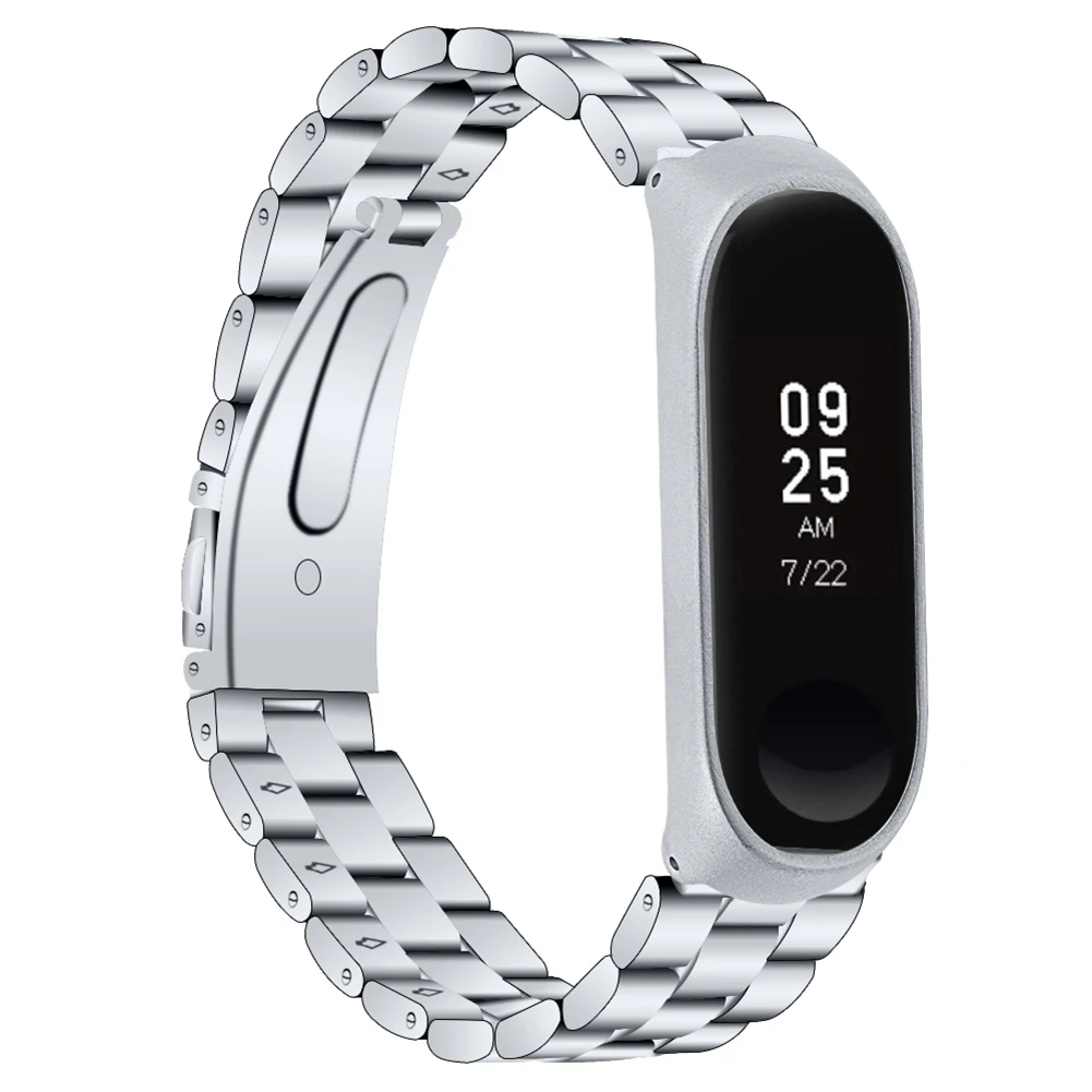 Watch Strap Metal Stainless Steel For Mi Band 3 4 Wristband Smart Watch Band Screwless Stainless Steel For Mi Bracelet Watch Strap Metal Stainless Steel For Mi Band 3 4 Wristband Smart Watch Band Screwless Stainless Steel For Mi Bracelet