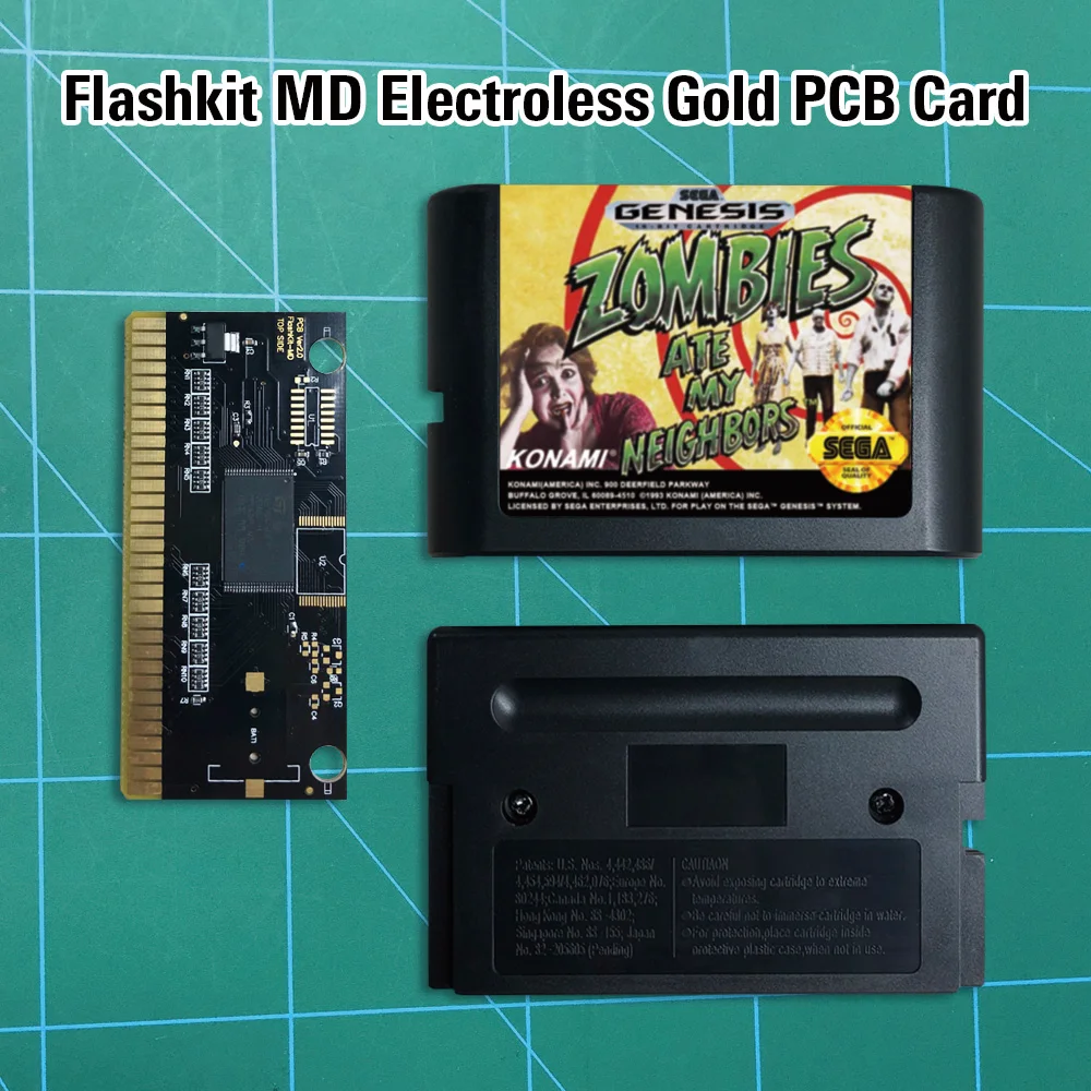 Игровой Картридж для консоли MegaDrive Genesis зомби съели моих соседей-Flashkit MD золото