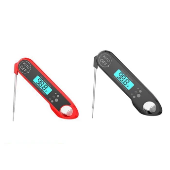 

Meat Thermometer Instant Read, Digital Food Thermometer with Backlight and Calibration for Kitchen, Cooking, BBQ