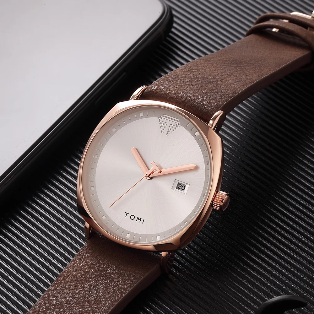 2021 Fashion Simple Male Watch Men's Quartz Wristwatches Leather Strap Automatic Calendar Display Masculino Relogio Drop Shiping