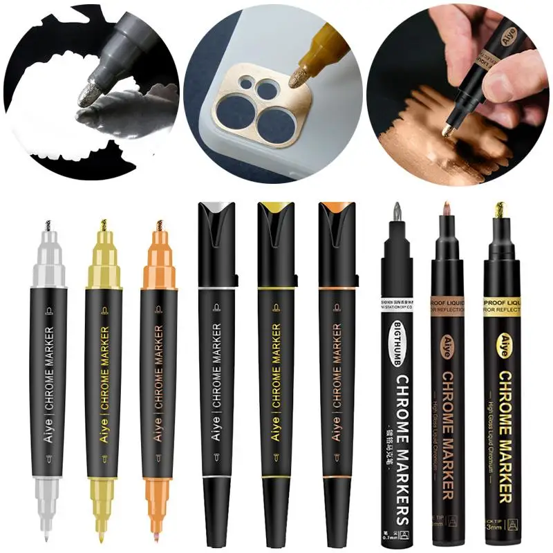 Зеркальный маркер с одним и двумя наконечниками ручные ручки металлической