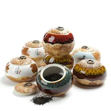 Элегантная Ретро чайная канистра коробка Керамическая многоцветная чайная Caddy кофейная коробка для хранения баночка сухие фрукты запечатанные банки 5 размеров в китайском стиле