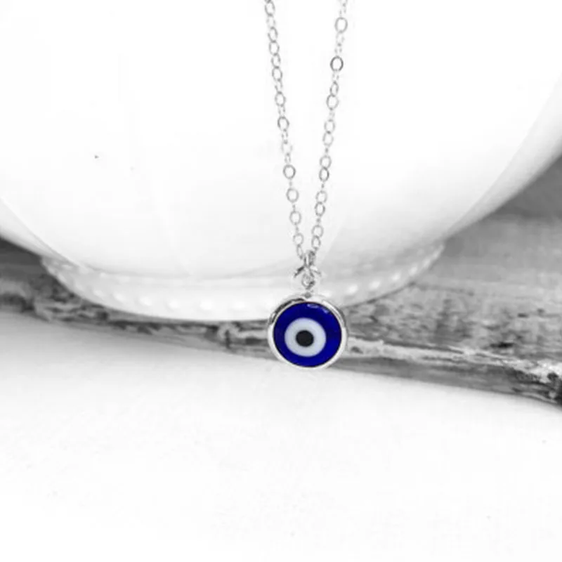 Blue Evil Eye Necklace, Handmade Turkish Glass and 18kt gold filled - Image 2