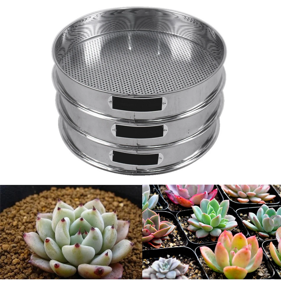 3pcs Garden Home Metal Stainless Steel Meaty Garden Compost Soil Stone Sieve Riddle Mesh 1mm 3mm 6mm Filtration Gardening Tool Flower Pots & Planters