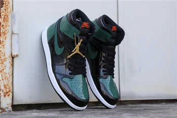 

Nike-Air Jordan 1 Mens Outdoor Shoes AJ1 Unisex High Top Sneakers Black Green Daily Casual Shoes