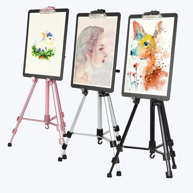 Portable Metal Easel Stand 63 Inch Adjustable Display Travel Easel Thicken  Triangle Aluminum Alloy Ultra Light