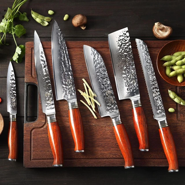 YARENH Professional Chef Knife Set - Kitchen Magnetic Knife Holder -  Japanese Damascus Stainless Steel Knives Sets - Chef's Gift