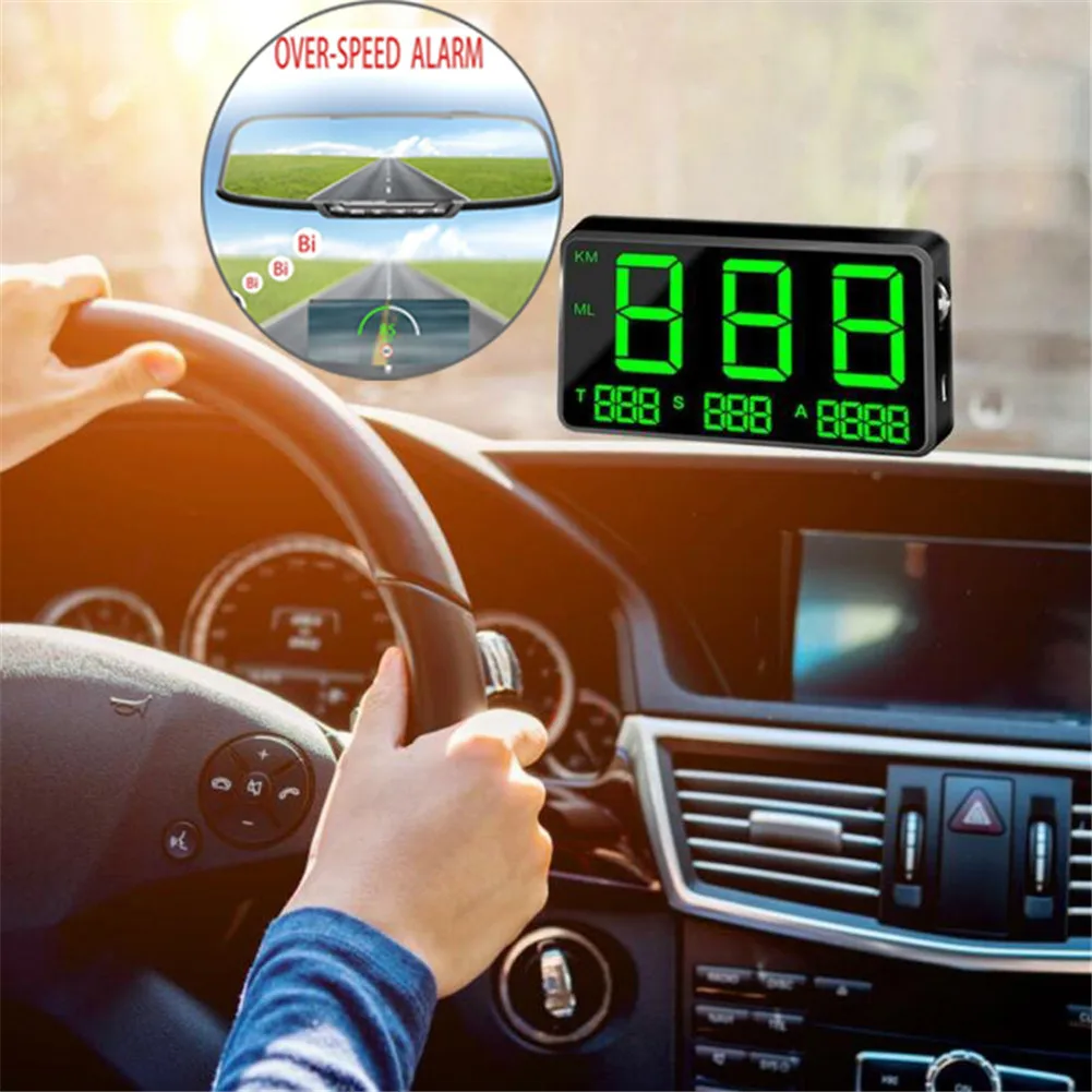 Универсальный Автомобильный GPS Спидометр HUD миль/км/ч USB Plug& Play превышение скорости Предупреждение