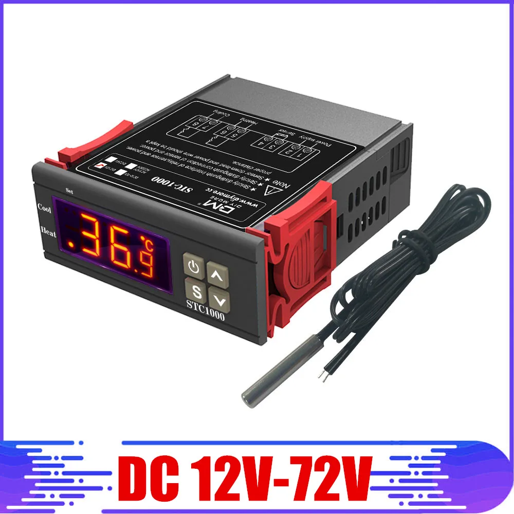 10A AC 110-220V lcd цифровой термостат контроль температуры термометр термо контроль Лер с NTC датчик - Цвет: DC 12V-72V